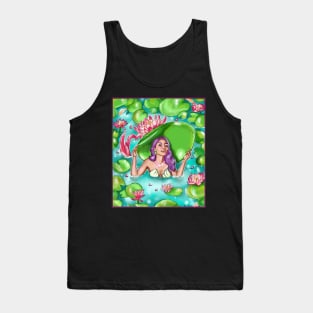 Mermaid with the Lily Pad Hat Tank Top